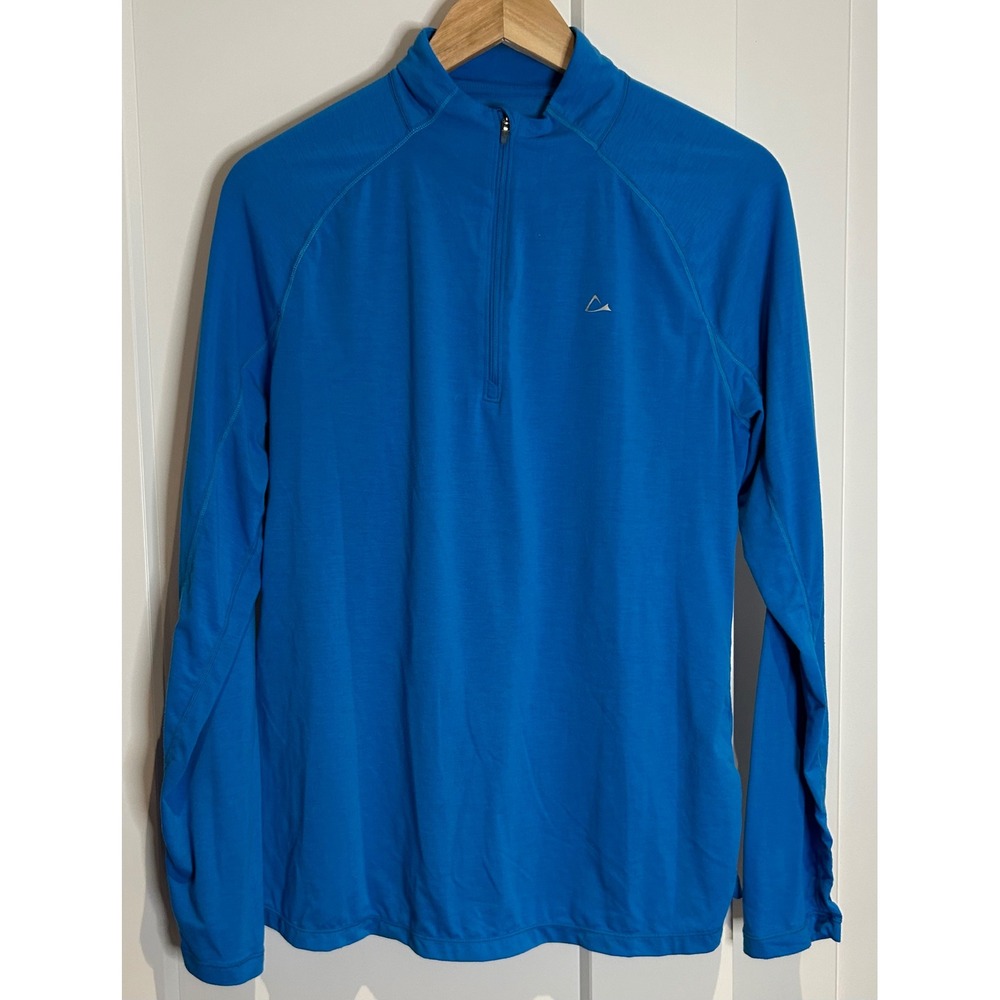 Paradox Womens XL Blue Merino Blend Quarter Zip Pullover Long Sleeve Base Layer‎